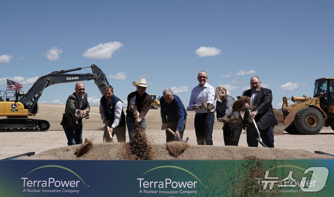 테라파워가 지난해 6월 미국 와이오밍주에서 진행한 4세대 소형모듈원자로(SMR) 실증단지 착공식(SK 제공)