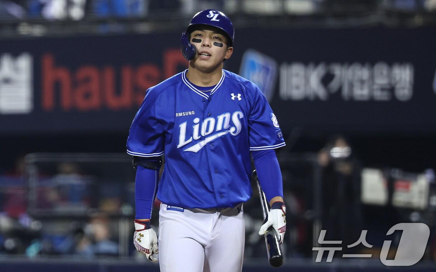 7월 첫날 1군 선수단에 합류한 삼성 라이온즈 내야수 김영웅. 2025.4.15/뉴스1 ⓒ News1 김도우 기자