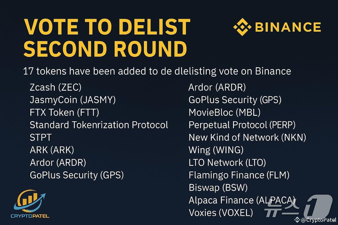 바이낸스 '상폐 투표' 화면 갈무리.