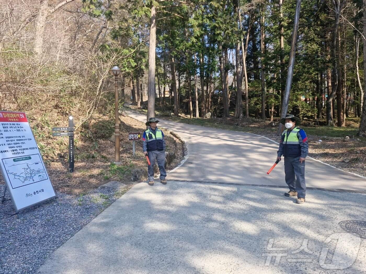 본문 이미지 - 조계산도립공원 탐방로 통제.(전남도 제공. 재판매 및 DB금지) 2025.4.2/뉴스1