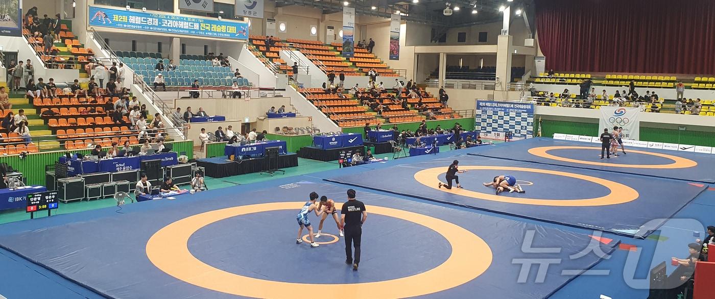 제2회 헤럴드경제 전국레슬링대회 모습.(장흥군 제공, 재배포 및 DB 금지) /뉴스1