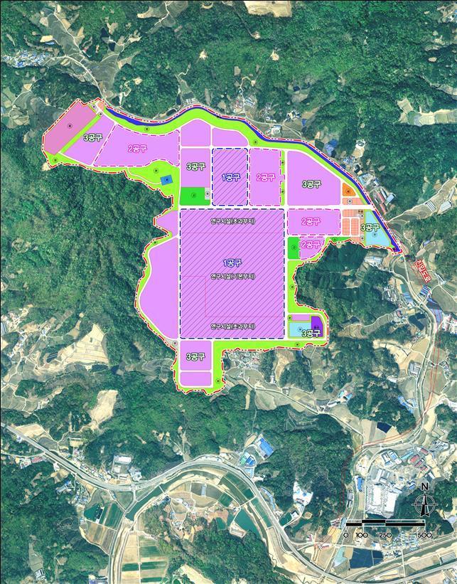 본문 이미지 - 청주시 오창테크노폴리스 조성 계획도.