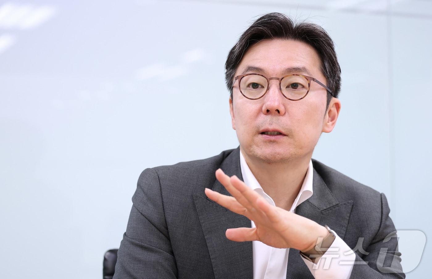 김동환 UTC인베스트먼트 대표가 25일 서울 종로구 뉴스1 사옥에서 인터뷰를 하고 있다. 2025.4.25/뉴스1 ⓒ News1 김성진 기자