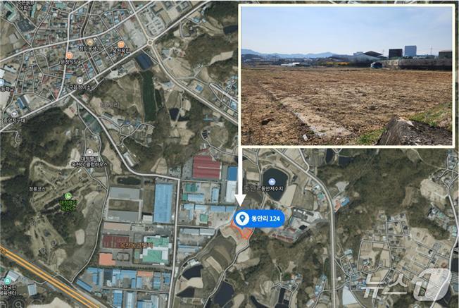 본문 이미지 - 충북 옥천군에 건립하는 대한산업보건협회 한마음혈액원의 중부혈액원 위치도  (옥천군 제공. 재판매 및 DB금지) /뉴스1