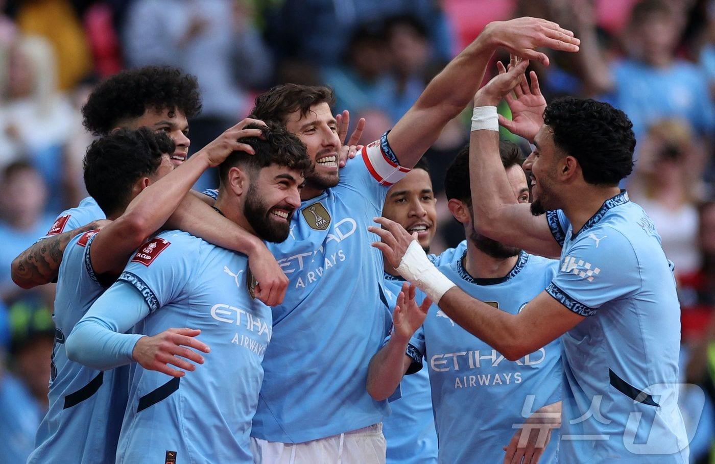 잉글랜드축구협회(FA)컵 결승에 진출한 맨체스터 시티. ⓒ AFP=뉴스1