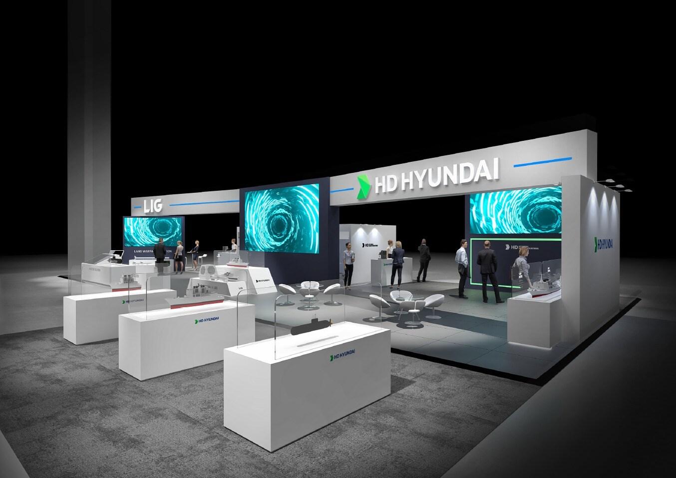 본문 이미지 - HD현대중공업이 SITDEF 2025에 참가해 꾸린 전시관의 조감도(HD현대중공업 제공)