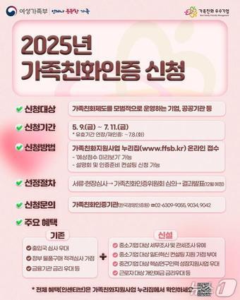 본문 이미지 - 2025년 가족친화인증 신청 웹포스터. 