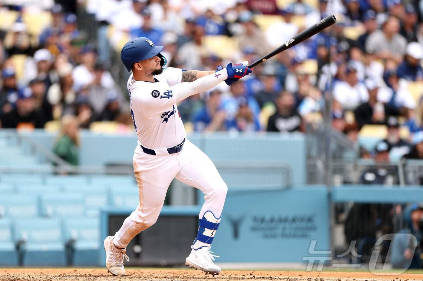 내셔널리그 이주의 선수로 선정된 앤디 파헤스(LA 다저스). ⓒ AFP=뉴스1