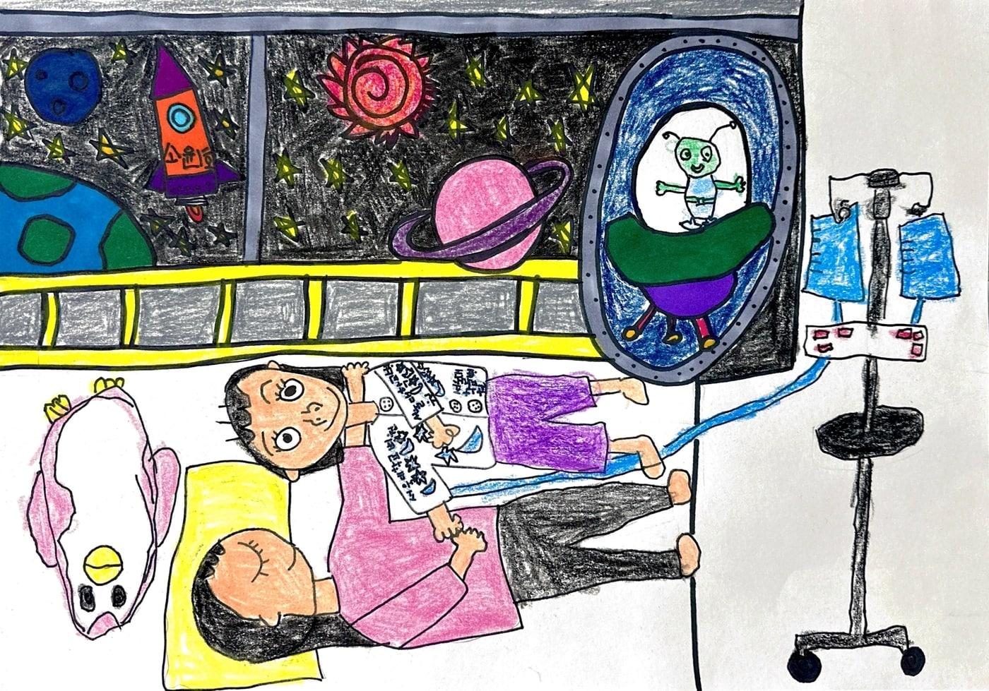 농심 세계 소아암의 날 그림공모전 유아부 대상 작품 (구소윤 어린이).(농심 제공)