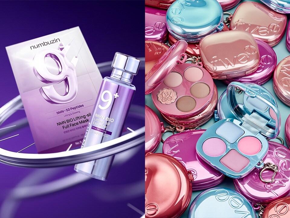본문 이미지 - 비나우 스킨케어 브랜드 '넘버즈인'과 메이크업 브랜드 '퓌' 신상품(CJ온스타일 제공)