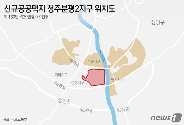 본문 이미지 - 신규공공택지 청주분평2지구 위치도.(자료사진)/뉴스1