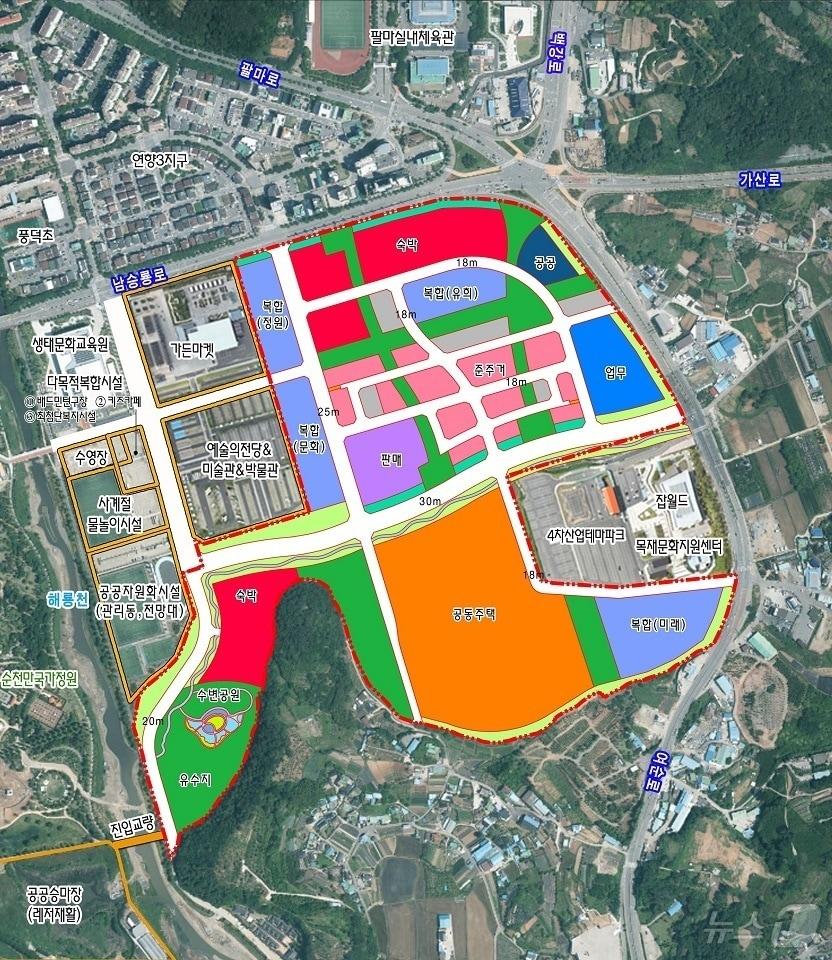 본문 이미지 - 순천시 연향들 토지이용계획도.(순천시 제공. 재판매 및 DB 금지)