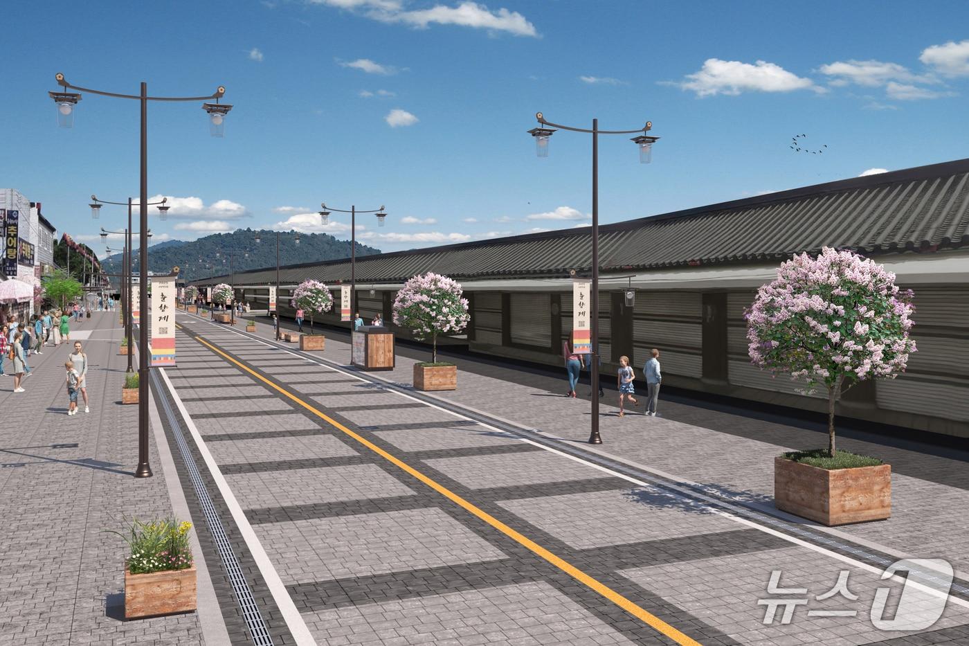 본문 이미지 - 전북자치도 남원시가 추진하는 '광한서로 보행환경 개선사업(남원을 품은 거리로의 변화) 조감도.(남원시 제공. 재판매 및 DB금지)/뉴스1