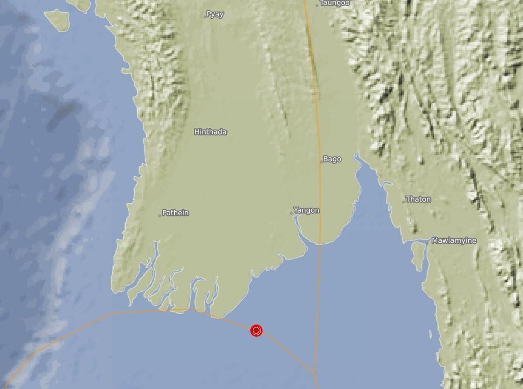 본문 이미지 -  미얀마 규모 5.6지진(GFZ 웹사이트 갈무리)