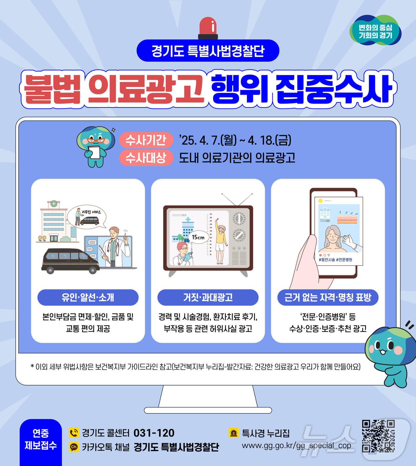 본문 이미지 - 불법의료광고 집중수사 그래픽.(경기도 제공, 재판매 및 DB 금지)