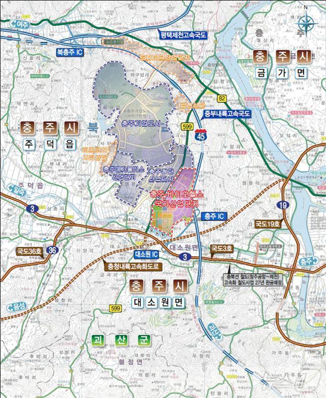본문 이미지 - 충주 바이오헬스 국가산단 위치도