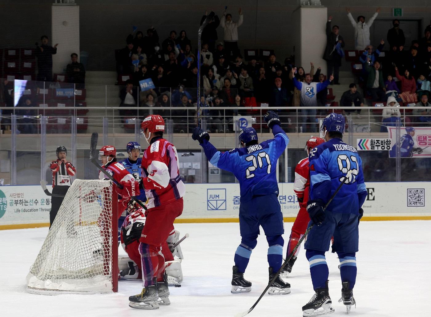 본문 이미지 - HL안양이 안진휘와 강민완을 앞세워 레드이글스와 파이널 3차전을 이겼다. &#40;HL안양 제공&#41;