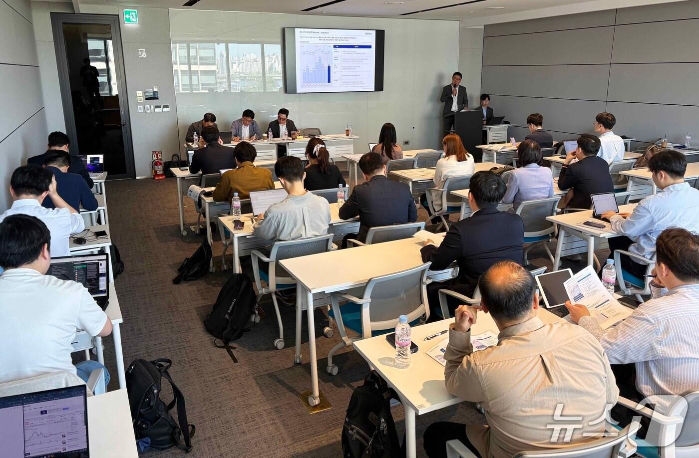 대한전선이 30일 1분기 실적 발표 관련 기업 설명회를 진행하고 있다.(대한전선 제공)