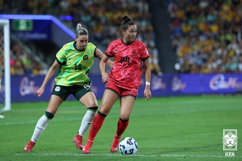 본문 이미지 - 한국 여자축구대표팀이 호주 원정서 0-1로 졌다.(대한축구협회 제공) 