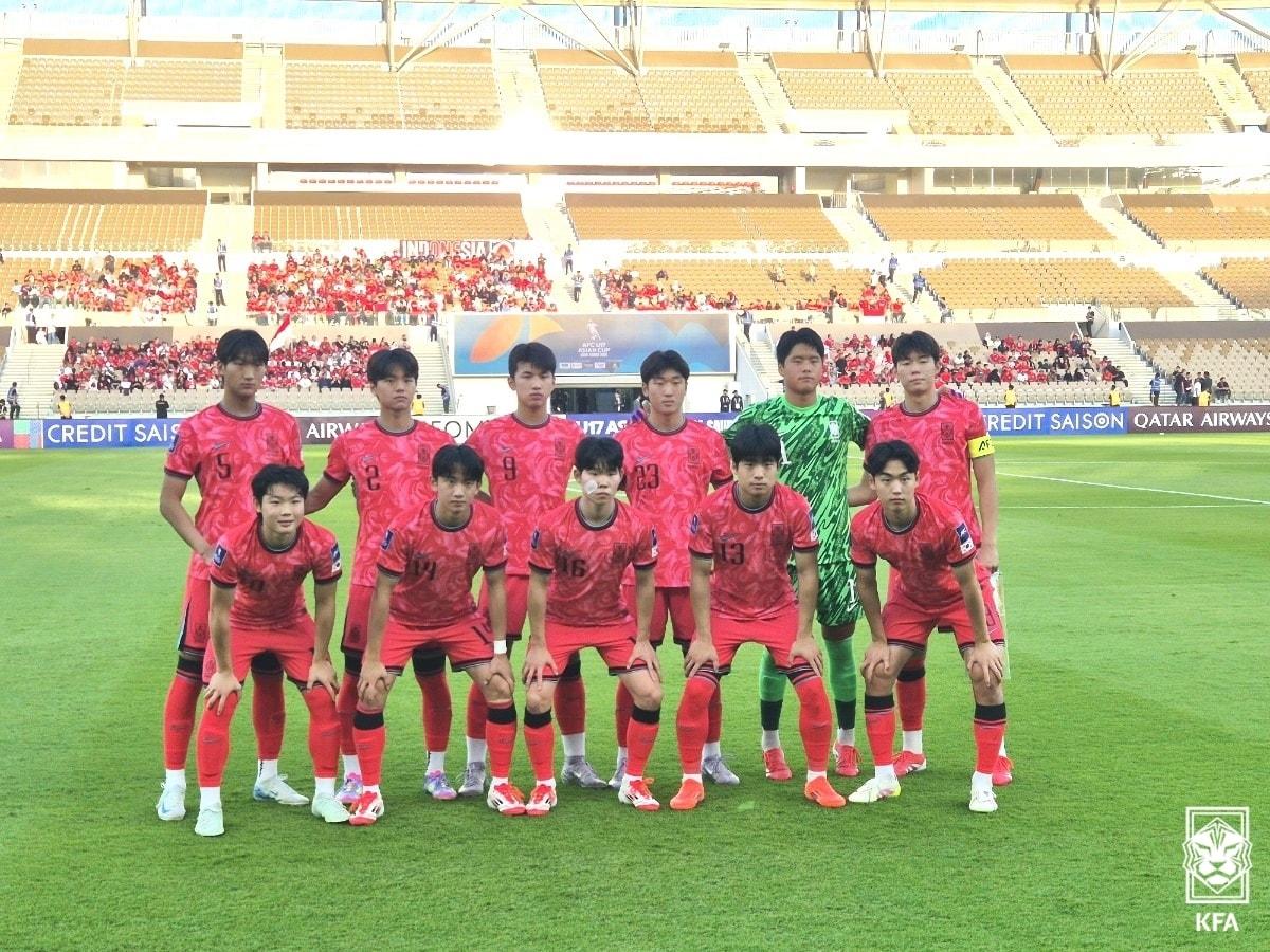 본문 이미지 - AFC U17 아시안컵 첫 경기에서 패배한 한국. (대한축구협회 제공)