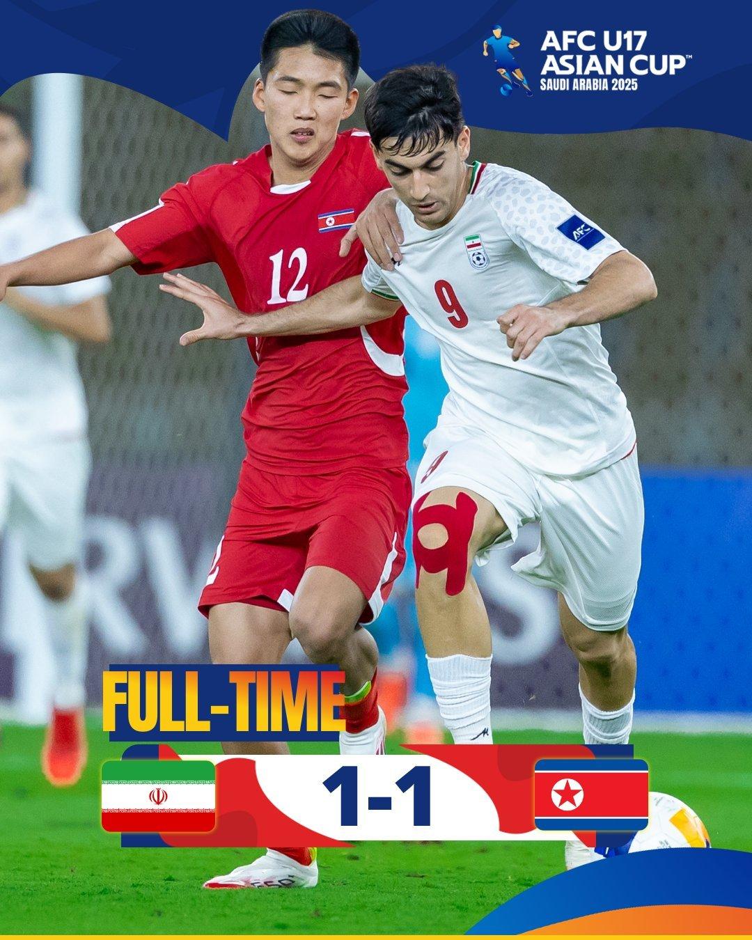 본문 이미지 - 북한 U17 대표팀이 이란과 1-1로 비겼다. (AFC SNS 캡처)