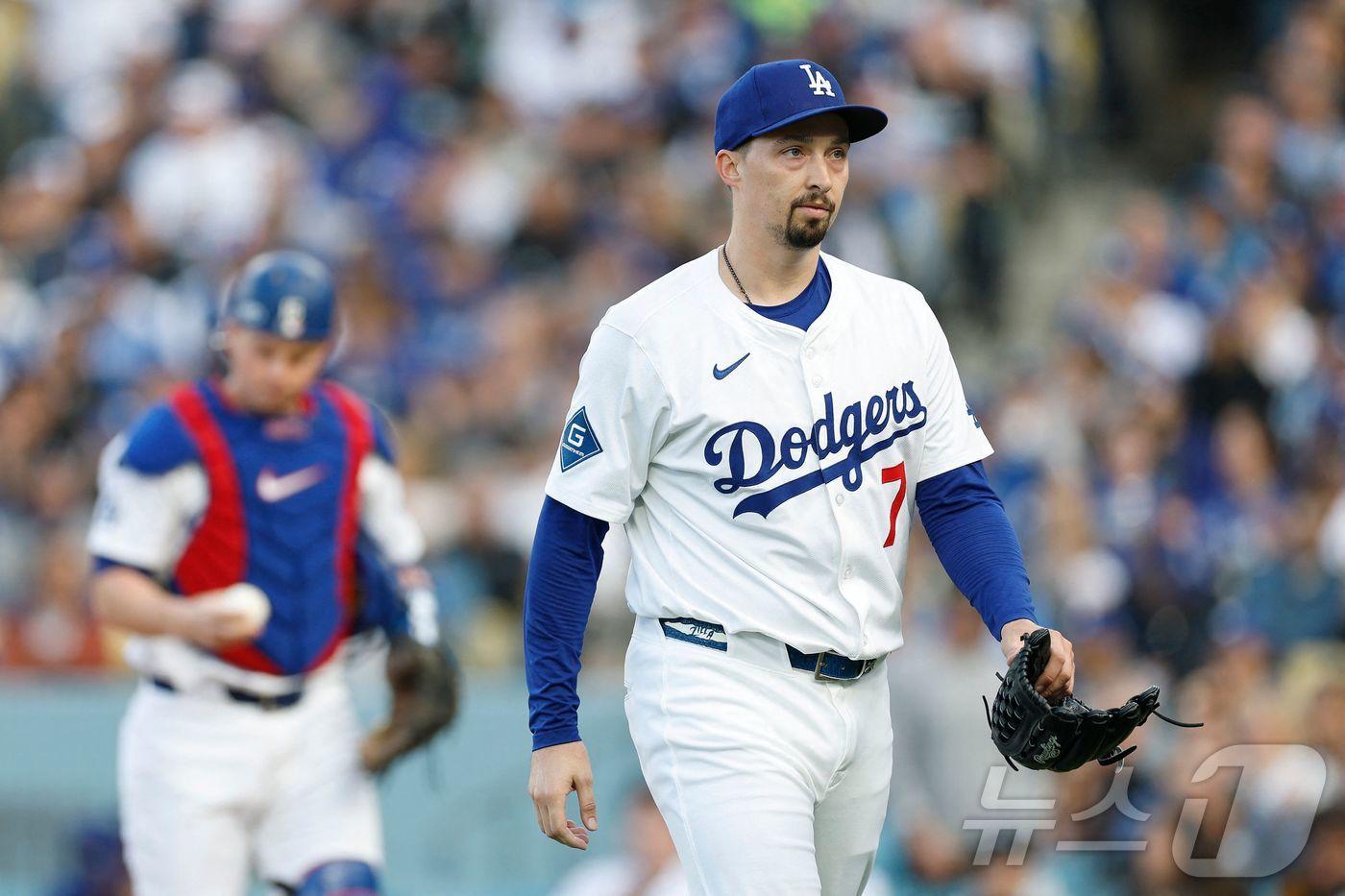 LA 다저스 선발 투수 블레이크 스넬이 부상자 명단에 올랐다. ⓒ AFP=뉴스1