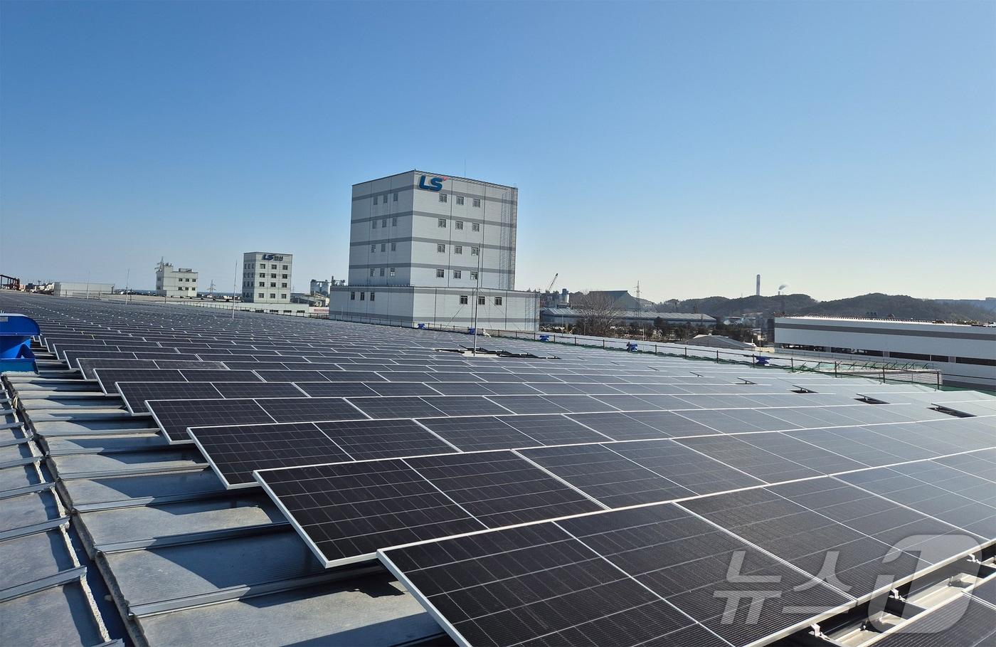 LS전선 동해 사업장에 설치 된 태양광 발전 시스템(LS전선 제공)