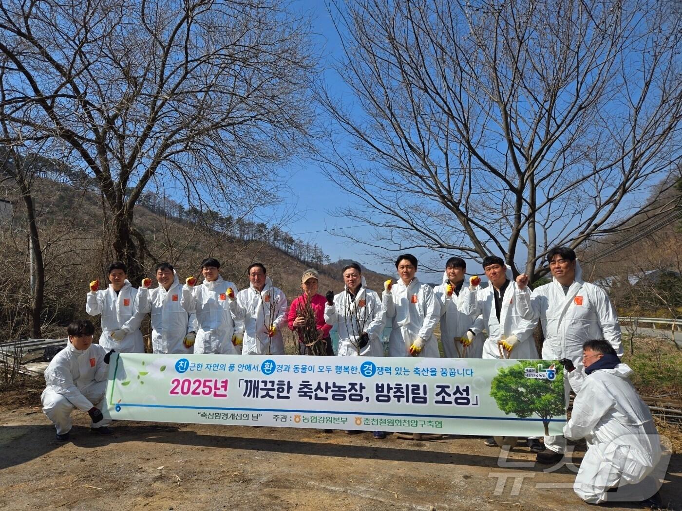 본문 이미지 - ‘축산환경의 날’ 방취림 조성 행사.(농협 강원본부 제공. 재판매 및 DB금지)/뉴스1