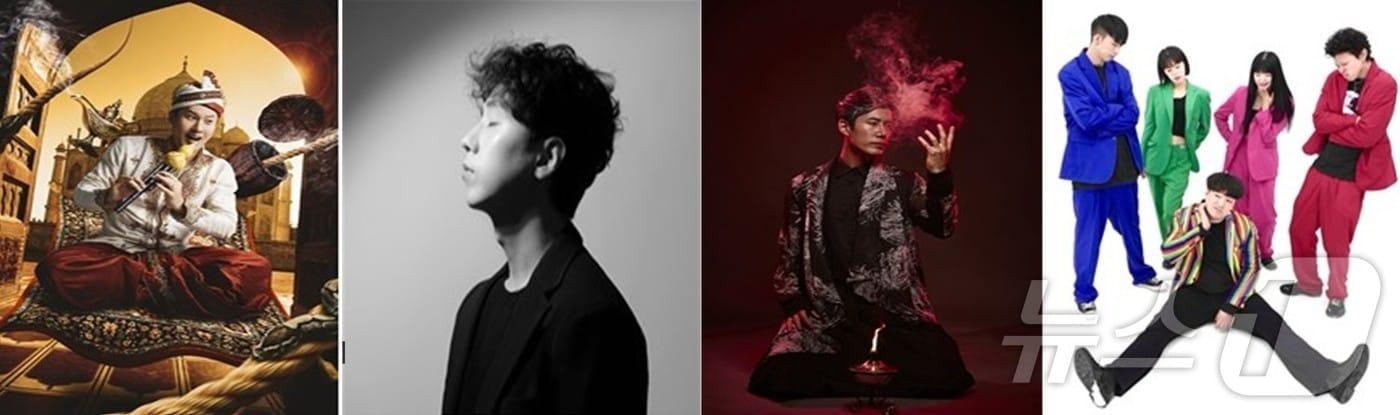 본문 이미지 - 매직환타지아 출연진. 왼쪽부터 박준영, 최이안, 박종원, 로키아트.(부산시청 제공. 재판매 및 DB 금지)