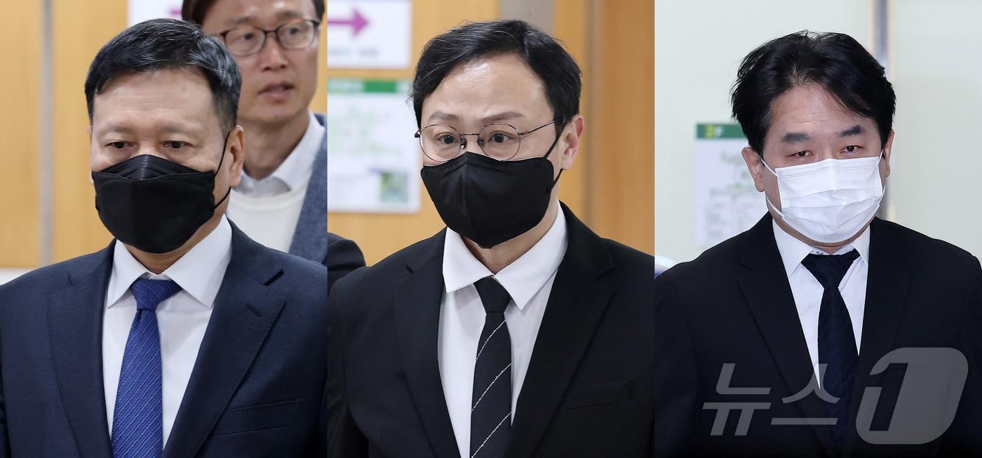본문 이미지 - 구영배 큐텐그룹 대표(왼쪽부터), 류광진 티몬 대표, 류화현 위메프 대표. ⓒ 뉴스1