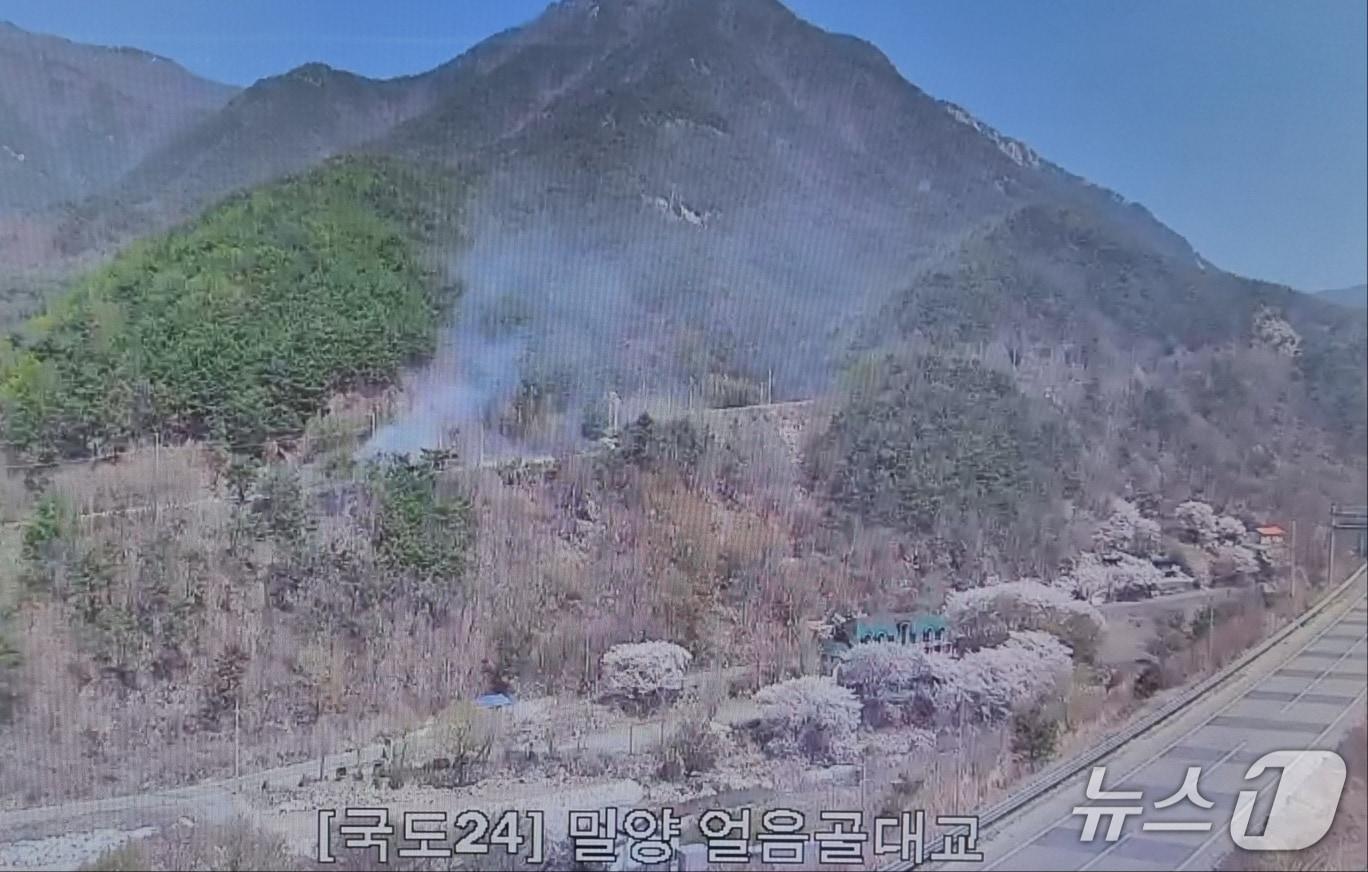 본문 이미지 - 밀양 산불 현장 인근 폐쇄회로(CC)TV 화면.(산림청 제공. 재판매 및 DB금지.)