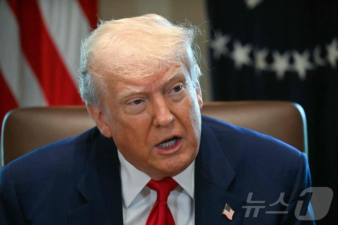 본문 이미지 - 도널드 트럼프 미국 대통령이 30일(현지시간) 워싱턴DC 백악관에서 각료회의를 주재하고 있다. ⓒ AFP=뉴스1 ⓒ News1 류정민 특파원