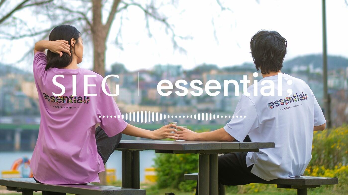 본문 이미지 - 지이크(SIEG)는 NHN벅스에서 운영하는 음악 큐레이션 브랜드 에센셜(essential;)과 컬래버레이션 컬렉션을 출시했다.(지이크제공)