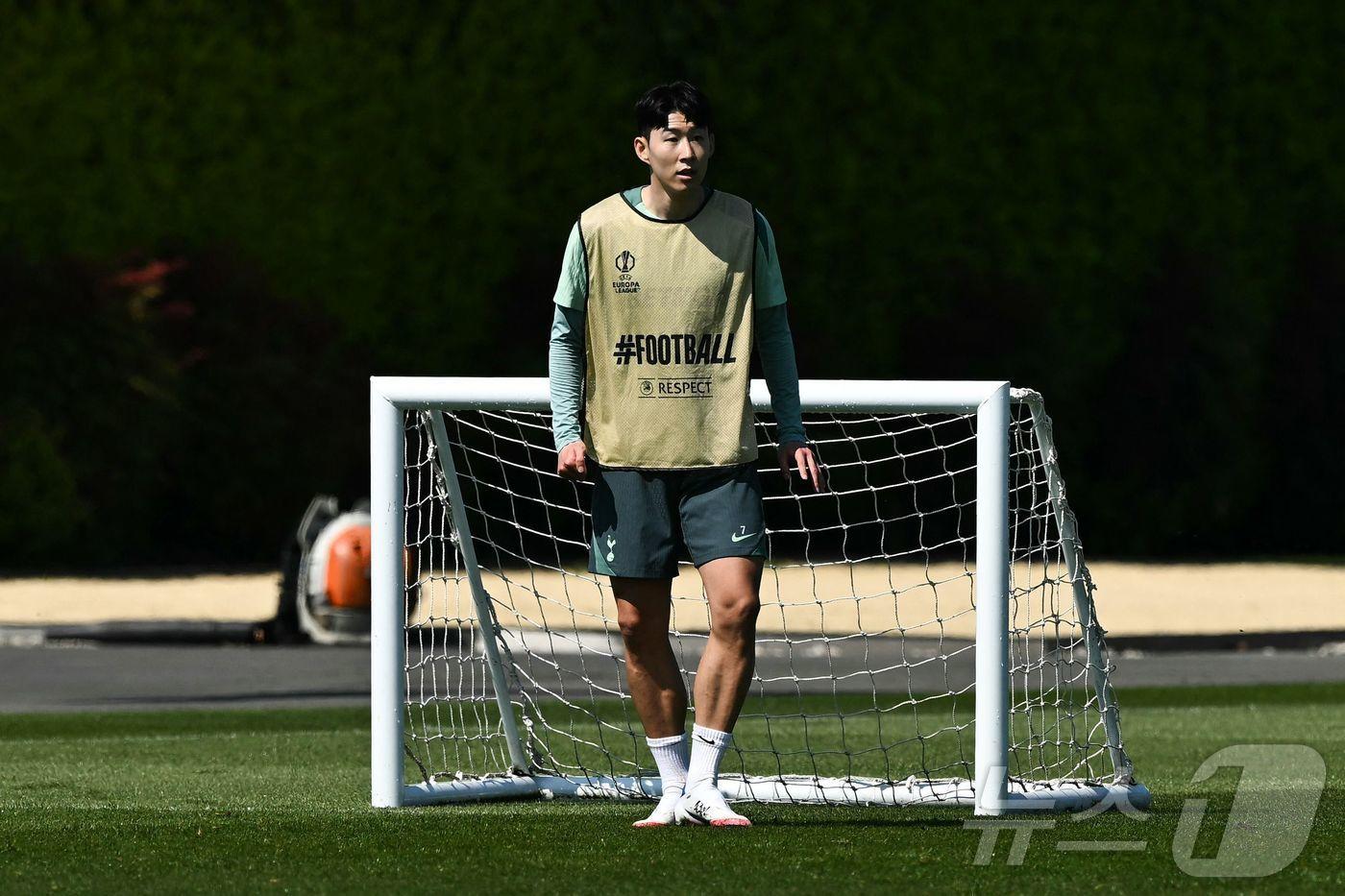 훈련 중인 토트넘 홋스퍼의 손흥민ⓒ AFP=뉴스1