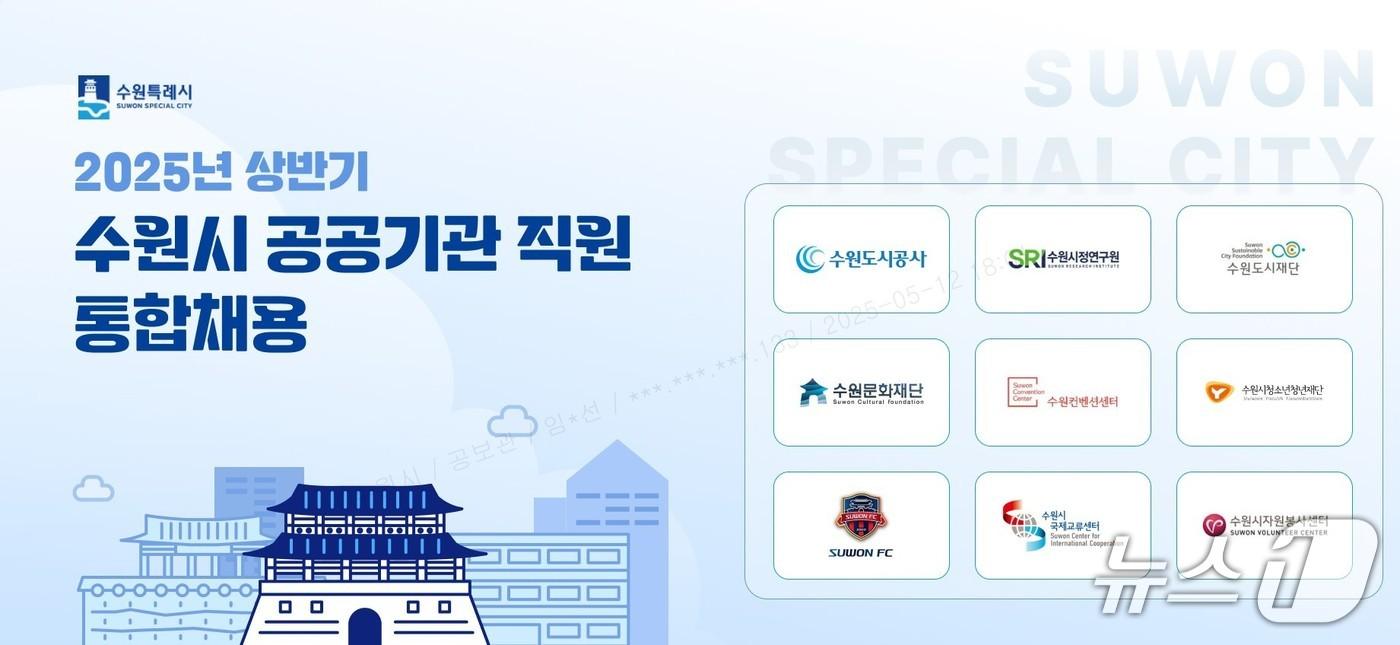 본문 이미지 -  경기 수원시 '2025년 상반기 공공기관 직원 통합채용' 홍보물. (수원시 제공. 재판매 및 DB 금지) 2025.5.13/뉴스1