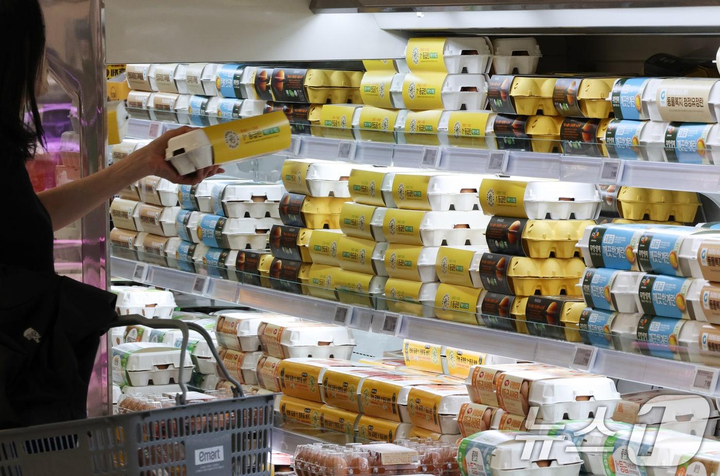 사진은 13일 서울 시대 한 대형마트 내 진열된 계란. 2025.5.13/뉴스1 ⓒ News1 허경 기자