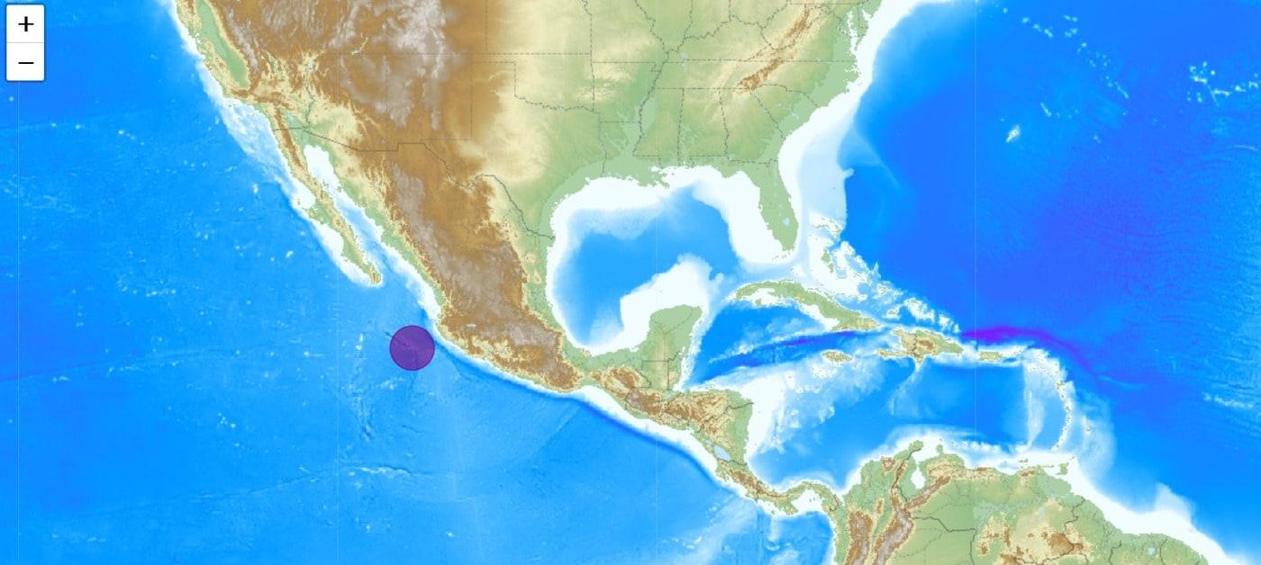 13일&#40;현지시간&#41; 멕시코 해안에서 발생한 규모 5.9 지진&#40;EMSC 갈무리&#41;