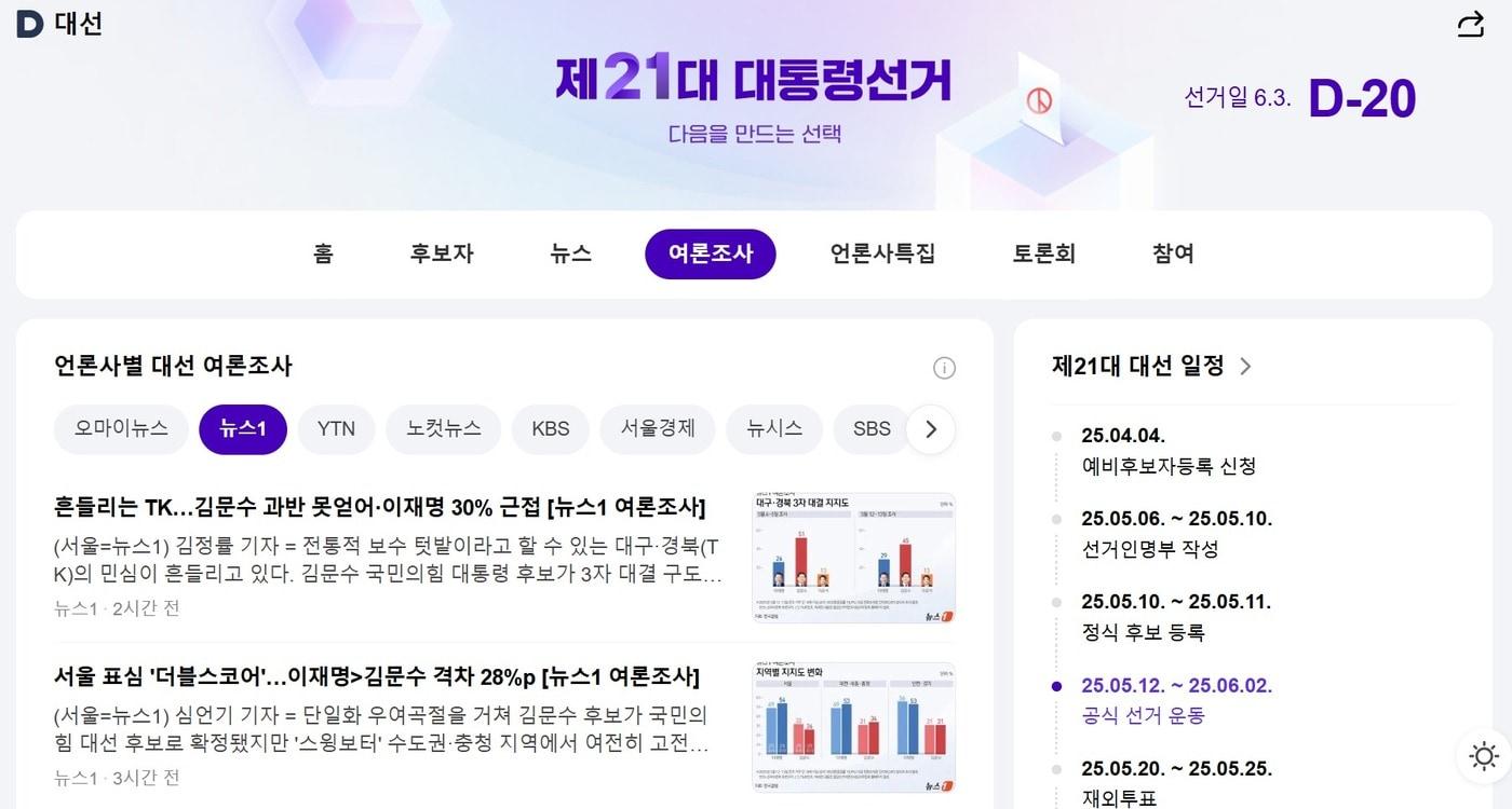 다음 대선페이지