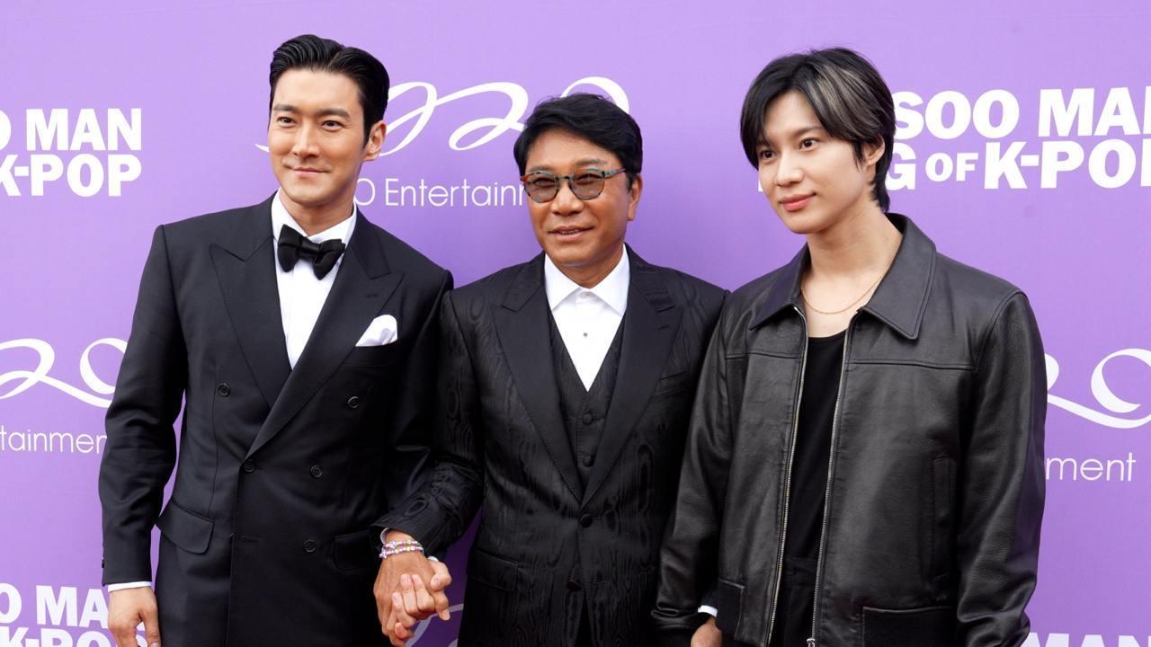 본문 이미지 - (왼쪽부터) 최시원, 이수만, 태민/ 사진제공=A2O엔터테인먼트