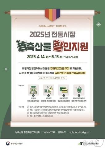 본문 이미지 - 전통시장 농축산물 상시할인 시범사업 안내문.