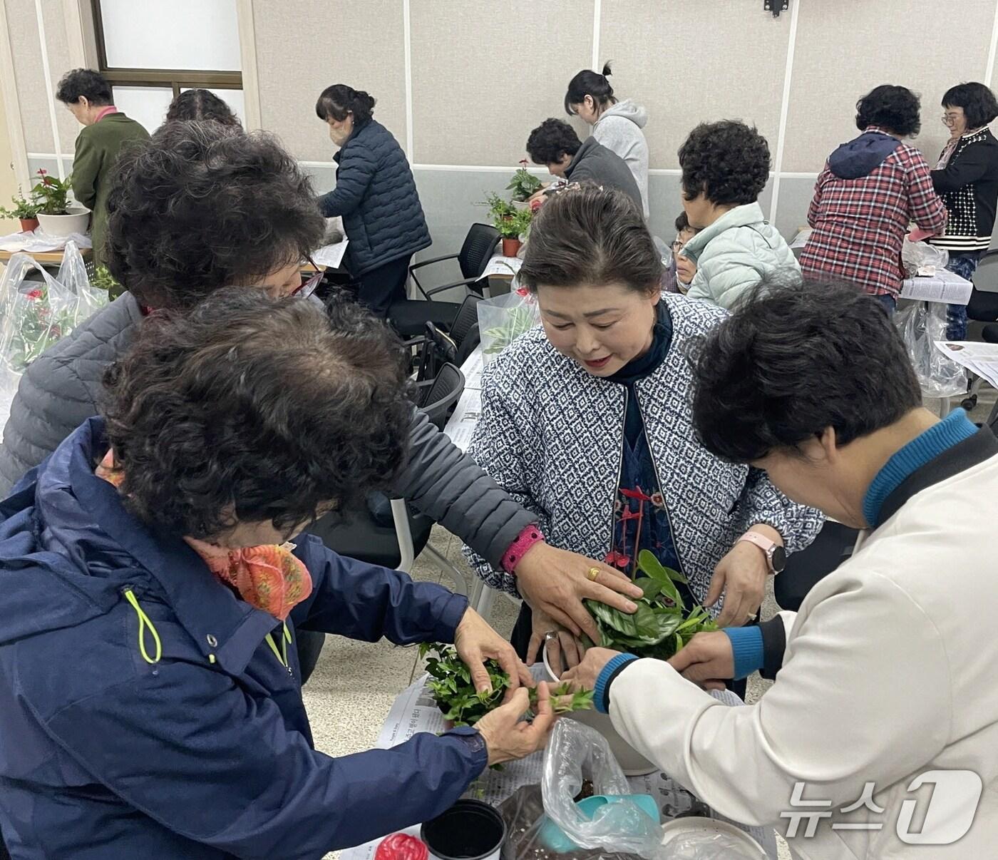본문 이미지 - 지난해 보은군농업기술센터 생활원예 교육 장면(보은군 제공. 재판매 및 DB금지) /뉴스1 