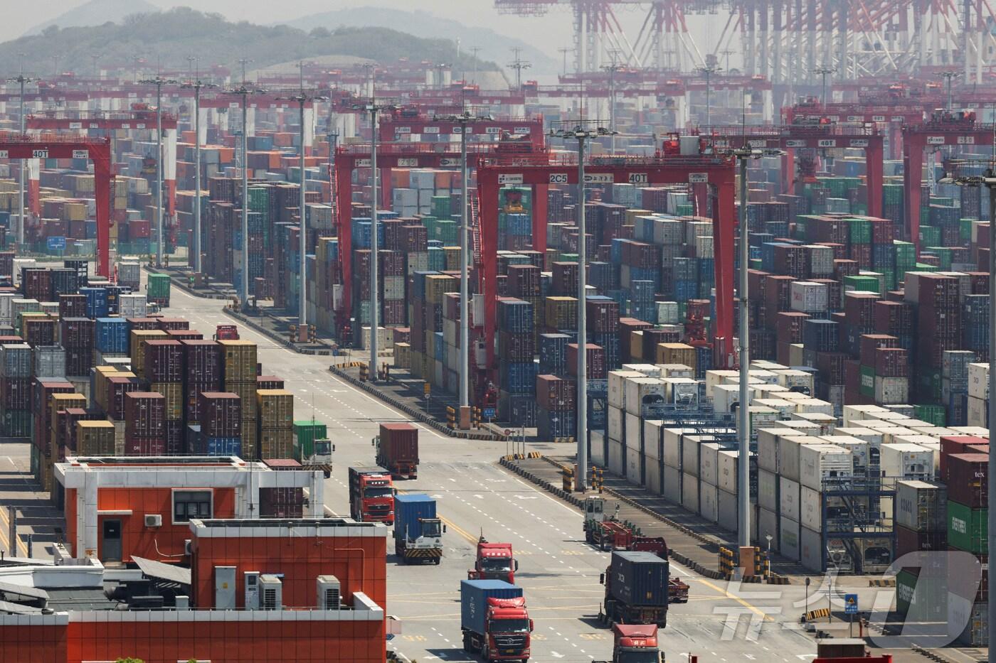 중국 상하이 외곽 양산항 모습. 2025.04.15 ⓒ 로이터=뉴스1 ⓒ News1 정은지 특파원