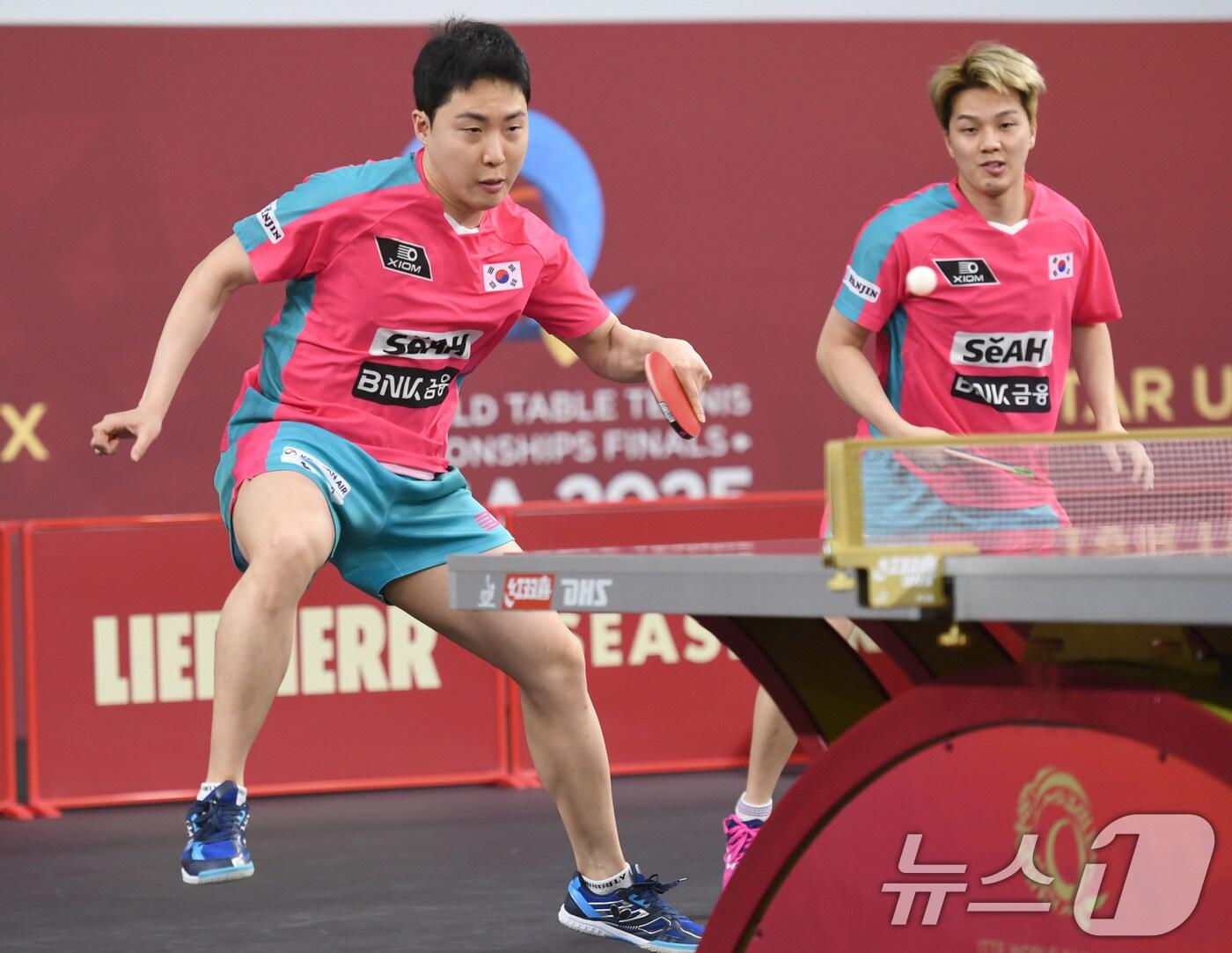 본문 이미지 - 탁구 남자 복식 임종훈&#40;왼쪽&#41;, 안재현/뉴스1 ⓒ News1 사진공동취재단