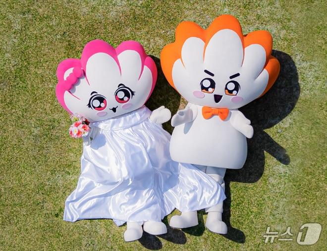 본문 이미지 - 광주시 대표 홍보캐릭터인 &#39;빛돌이&#39;와 여자친구 &#39;빛나영&#39;.&#40;광주시 제공. 재판매 및 DB 금지&#41; 2025.5.19/뉴스1