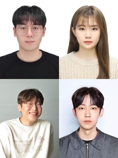 본문 이미지 - 왼쪽 위부터 시계 방향으로 세계 3대 디자인 어워드 수상한 청주대학교 노우석·김윤아·김찬혁·황성민 학생.&#40;청주대학교 제공. 재판매 및 DB금지&#41;/뉴스1