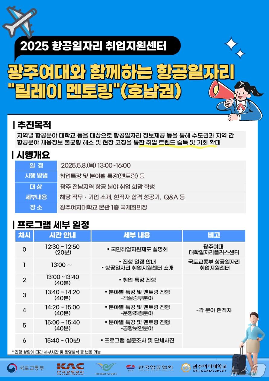 본문 이미지 - 광주여대와 함께하는 항공일자리 '릴레이 멘토링' 호남권 행사 안내.(광주여대 제공. 재판매 및 DB 금지) /뉴스1