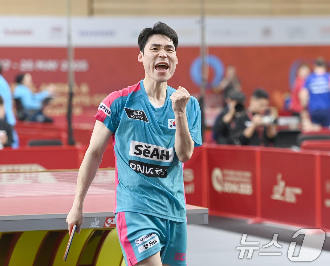 본문 이미지 - 남자 탁구대표팀 장우진. 2025.5.20/뉴스1 ⓒ News1 사진공동취재단