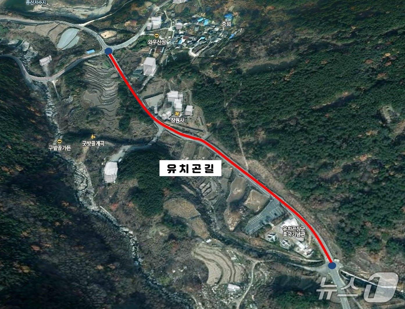 본문 이미지 - 유치곤길 도면(대구 달성군 제공.재판매 및 DB금지)