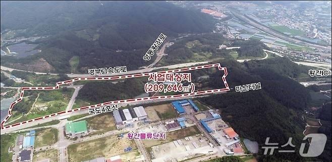 본문 이미지 - 영동군 황간일반산업단지 조성사업 대상지 위치도. (ℓ영동군 제공. 재판매 및 DB금지) /뉴스1