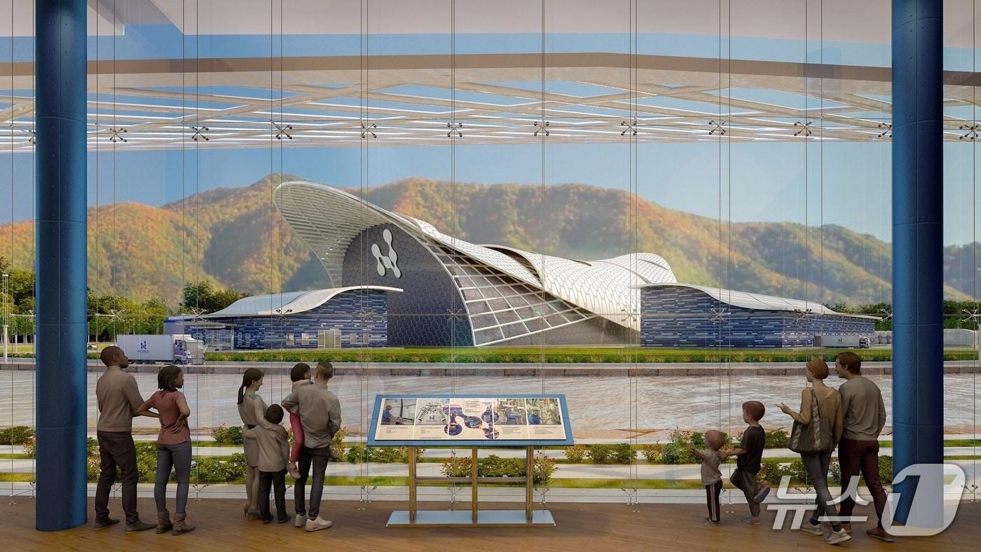 뉴스케일 소형모듈원전(SMR) 플랜트 가상 조감도(두산에너빌리티 제공)